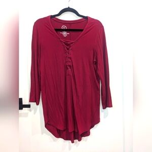 Medium, maroon, Maurices light weight tunic shirt
